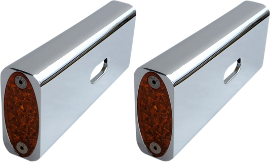 LED Fender Marker Lights 06-17 Dyna - Chrome - Amber LEDS