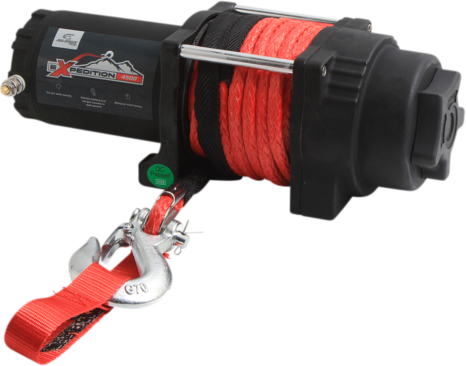 Winch - 4500 LB - Synthetic Rope - 4 Bolt