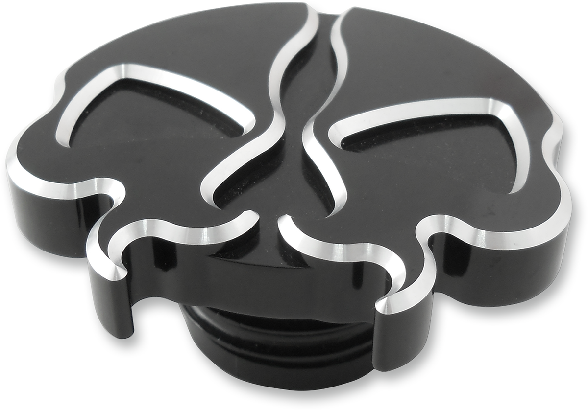 Non-Vented Split Skull Gas Cap - Black