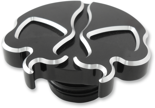 Non-Vented Split Skull Gas Cap - Black