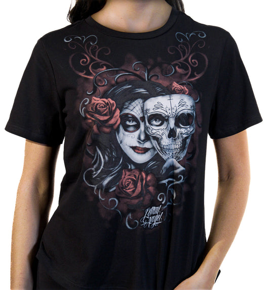 Playera LETHAL THREAT Two Faced Catrina - Mujer