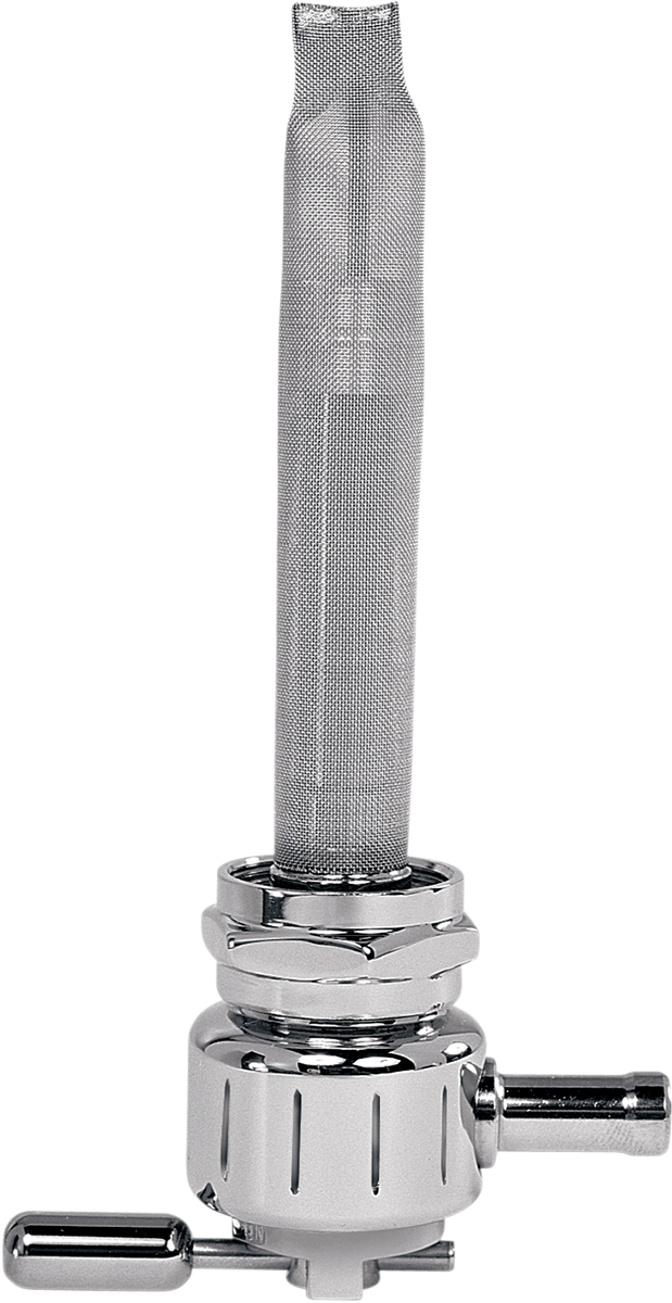 Fuel Valve - Grooved Chrome - 22mm - Round