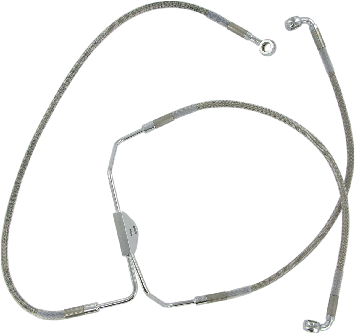 Front Brake Line FL 08-13 Clear-Coated Stainless Steel