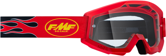 Youth PowerCore Goggles - Flame - Red - Clear