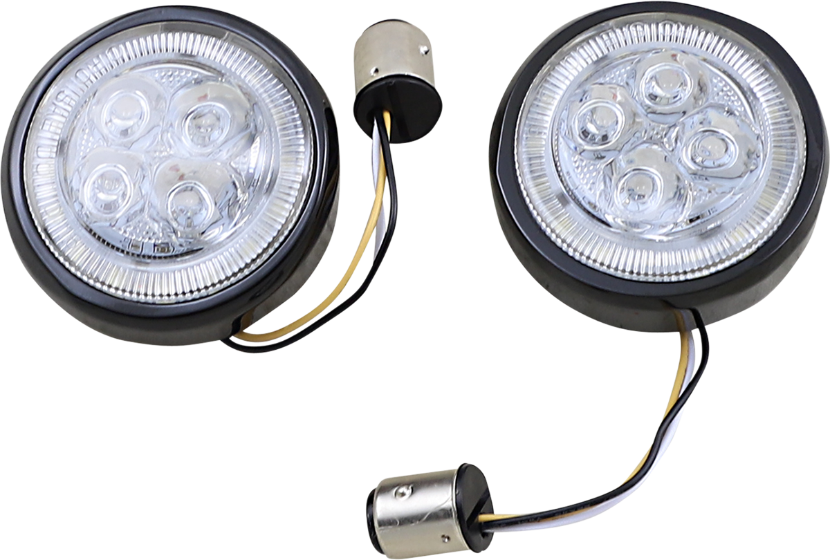 Front Signal Light Inserts - Black - Amber Lens