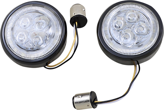 Front Signal Light Inserts - Black - Amber Lens