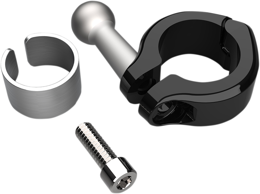 Ball Mount - Aluminum Clamp - 7/8" - 1" Handlebars - Black