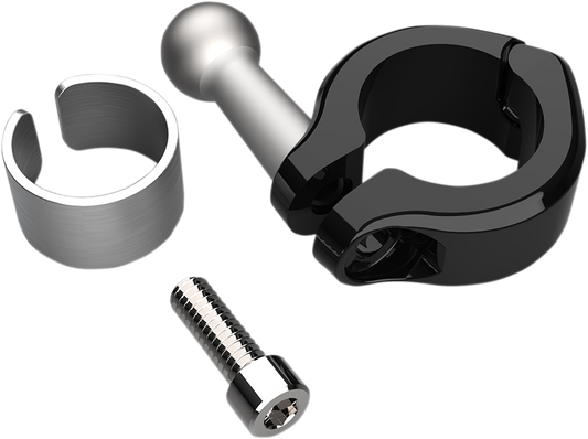 Ball Mount - Aluminum Clamp - 7/8" - 1" Handlebars - Black