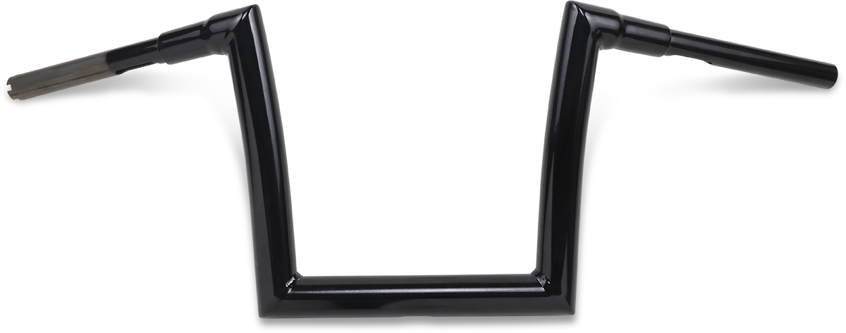 Gloss Black 1-1/2" Strip Handlebar with 10" Rise