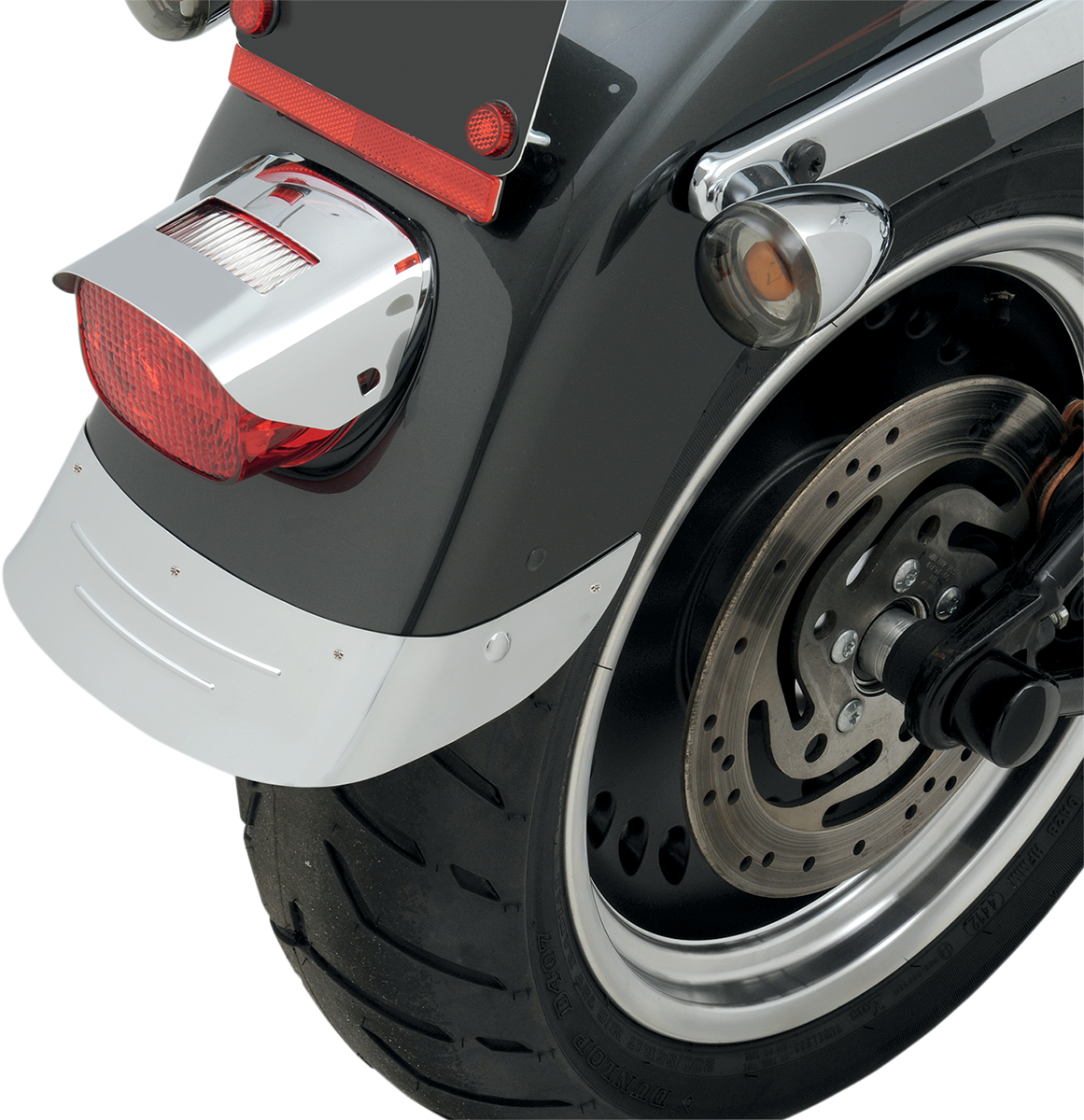 Rear Fender Skirt - Chrome - Embossed