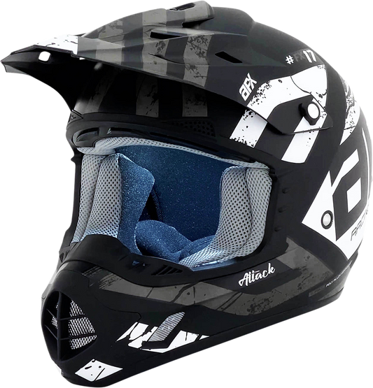 FX-17 Helmet - Attack - Matte Black/Silver - Large