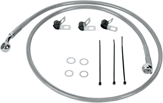 Front Brake Line FLST 00-07 Clear-Coated Stainless Steel
