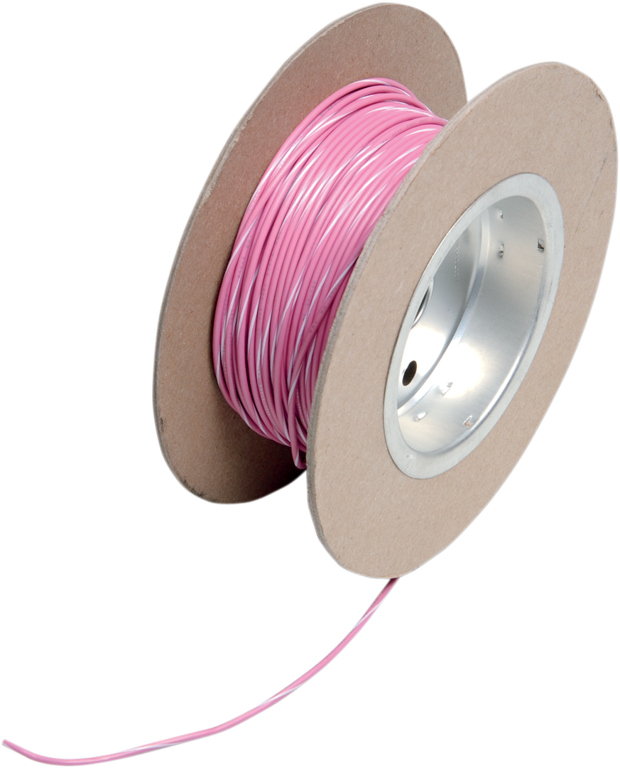 100' Wire Spool - 18 Gauge - Pink/White