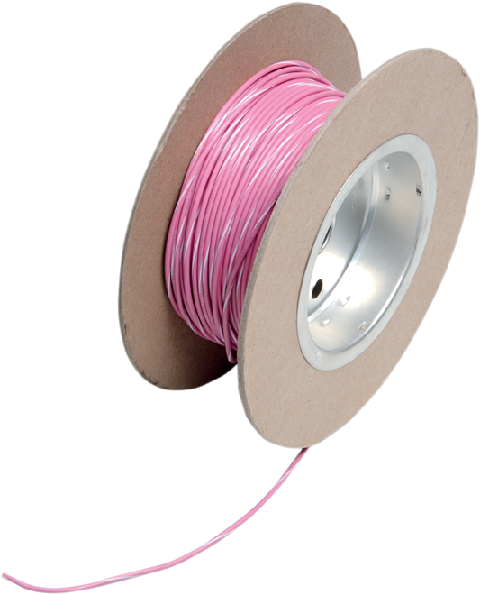 100' Wire Spool - 18 Gauge - Pink/White