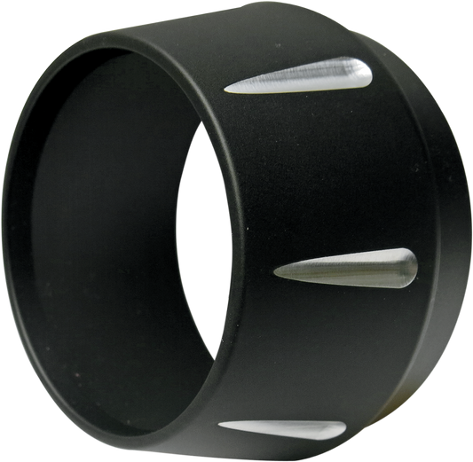 End Cap - Black - Fluted - Short Megaphone