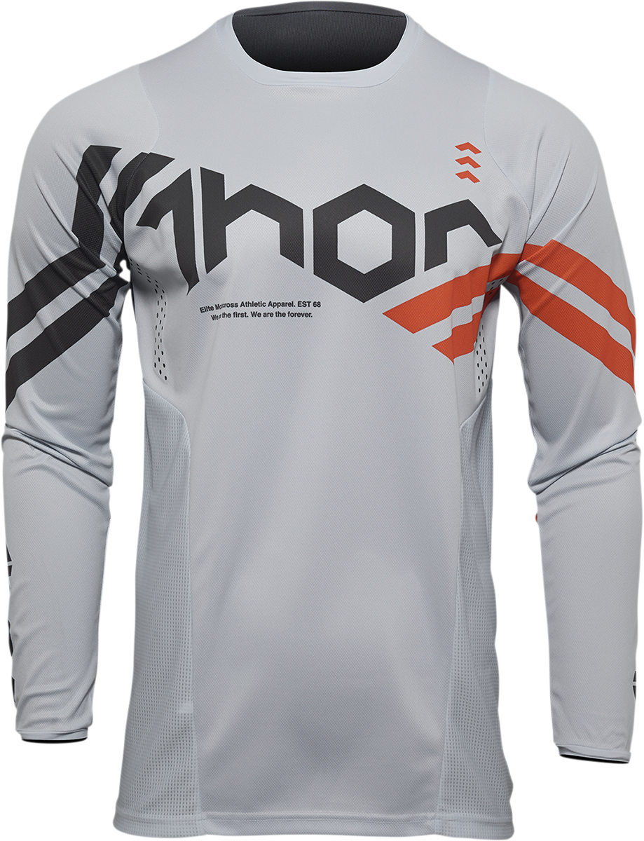 Youth Pulse Cube Jersey - Gray/Red Orange - XL