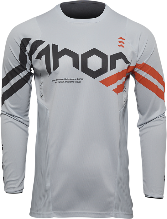 Youth Pulse Cube Jersey - Gray/Red Orange - XL