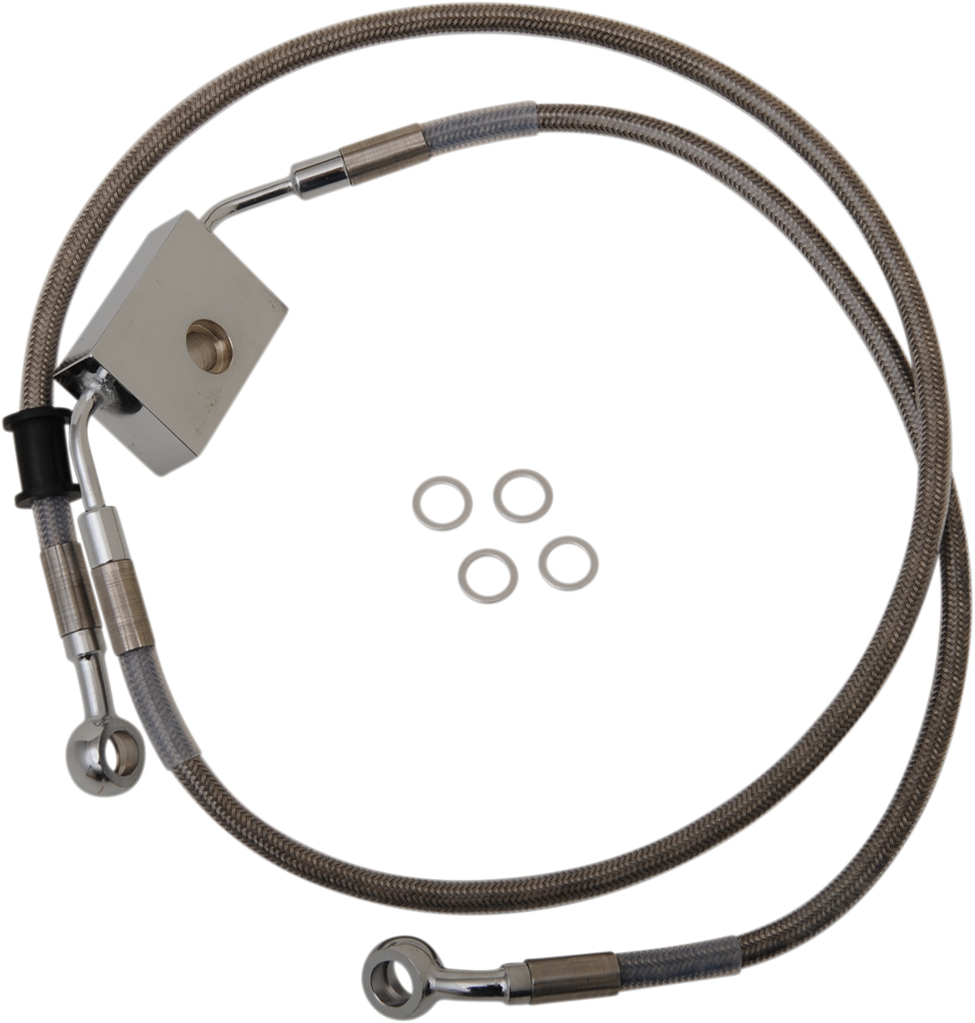 Brake Line - Front - +8" - Stainless Steel - XL