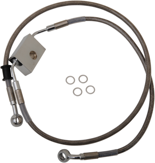 Brake Line - Front - +8" - Stainless Steel - XL