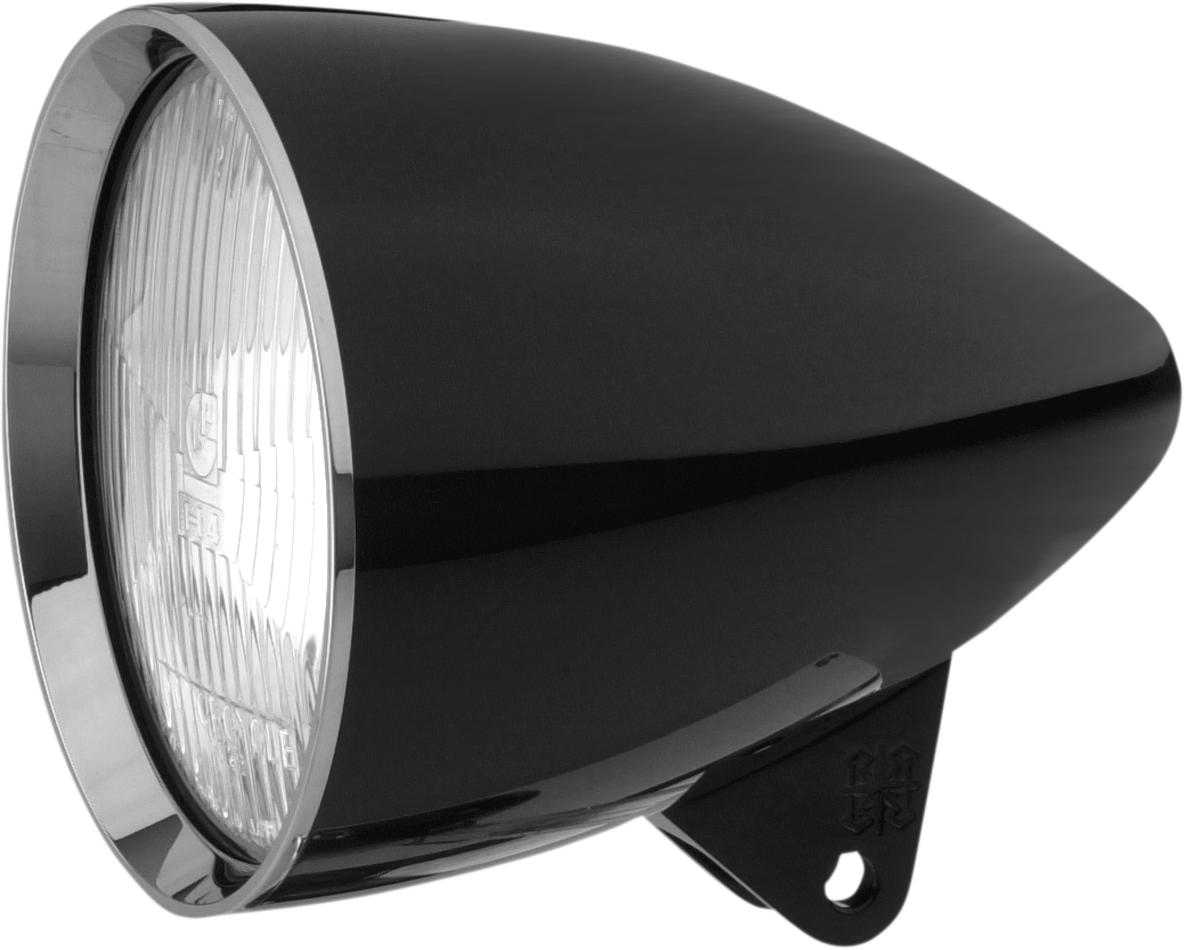 5 3/4" Headlight Housing - Black - Concours Rocket Smooth