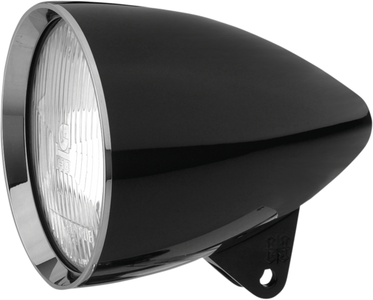 5 3/4" Headlight Housing - Black - Concours Rocket Smooth