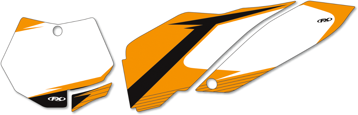 Graphic Number Plates - White/Orange - SX/XC