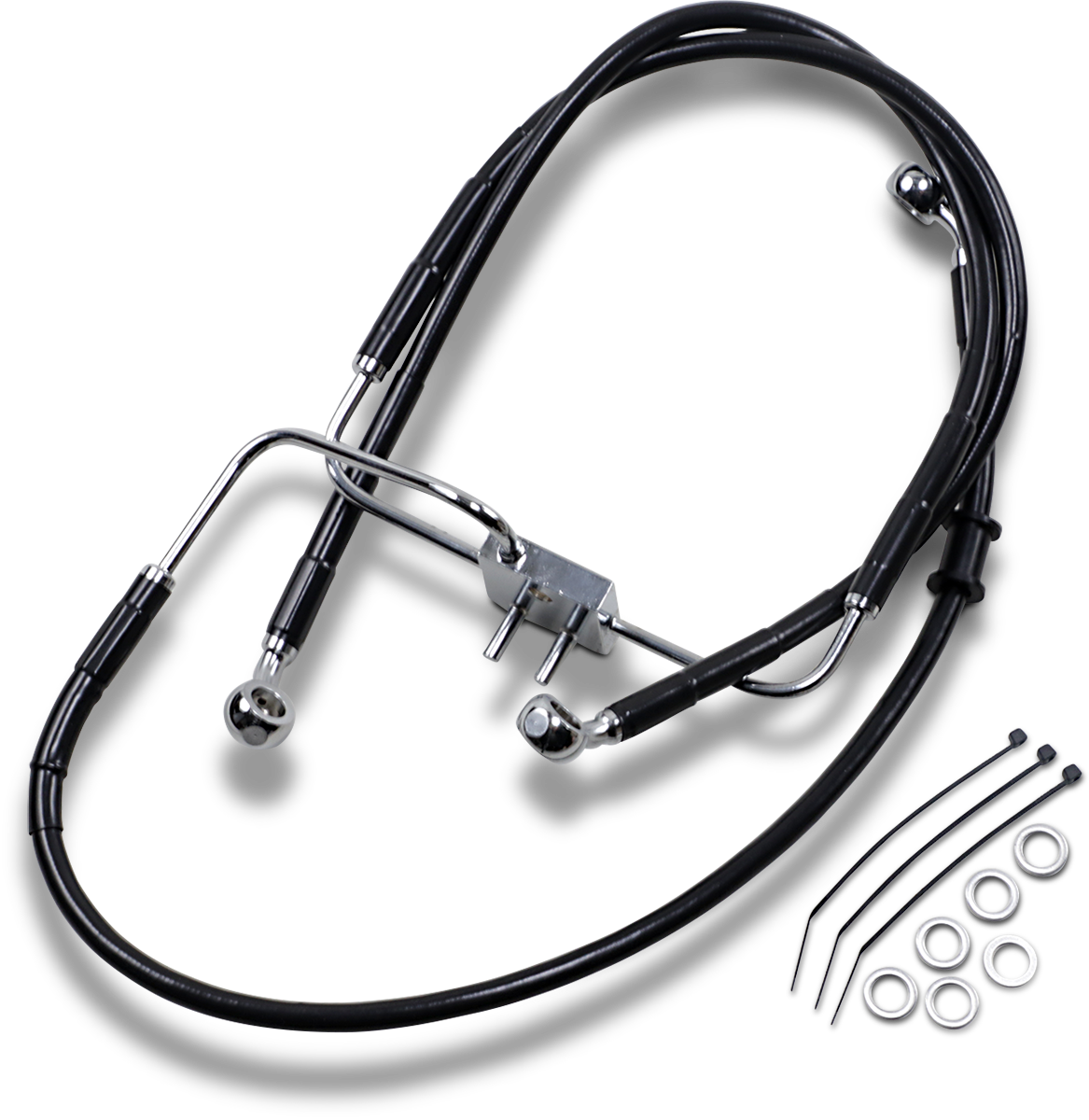 Brake Line - Front - +2" - Black - XL