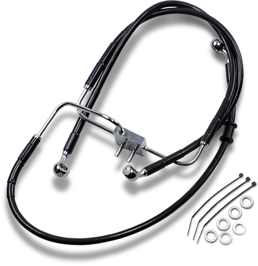 Brake Line - Front - +2" - Black - XL