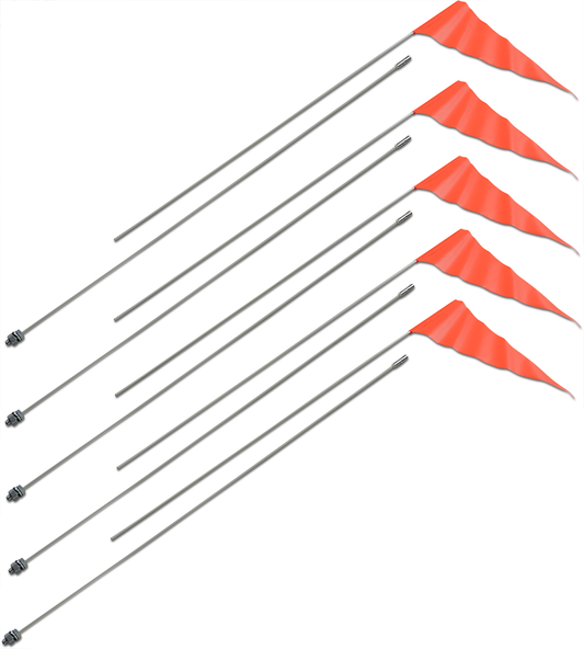 Flag and Pole - 7' White Pole - 5 Pack