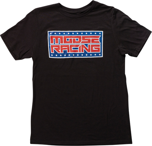 Youth Spangled T-Shirt - Black/Red/White/Blue - XL