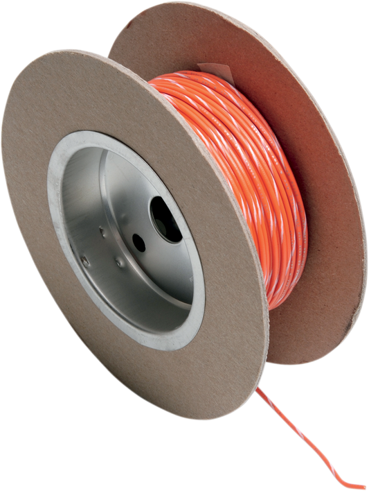 100' Wire Spool - 18 Gauge - Orange/White