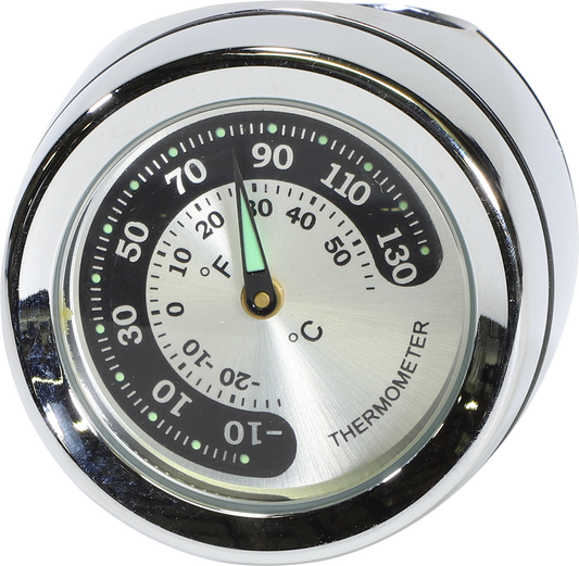 Handlebar Mount Thermometer - Chrome - For 1" Bar