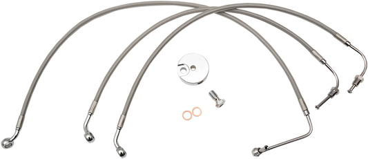 Brake Lines - 12" - 14" Ape Hanger Handlebars - Stainless Steel