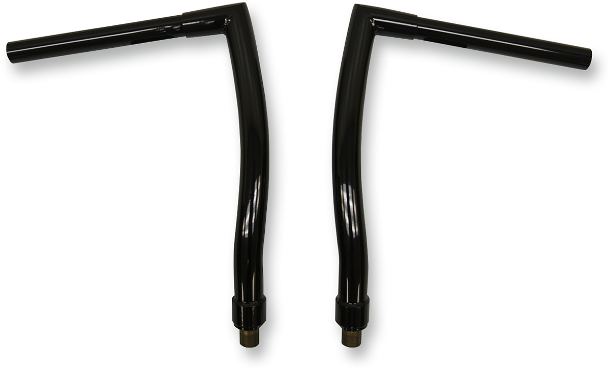 Black 1-1/4" FXS Strip Handlebar With 14" Rise And OEM Top Tree