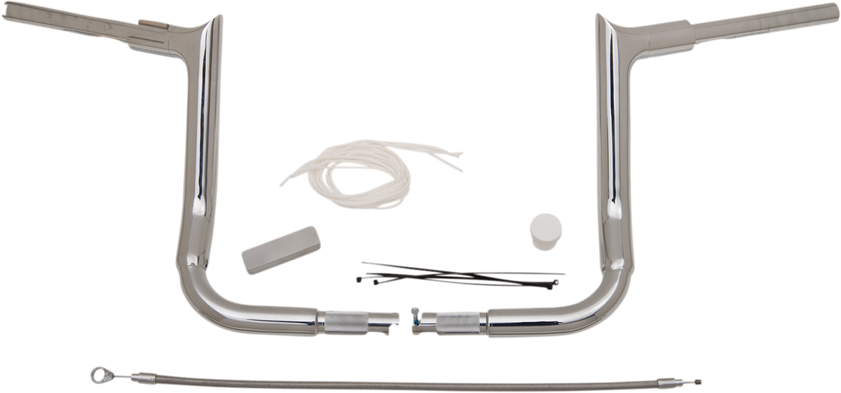 12" Chrome 1-1/2" Pointed Top Handlebar Kit