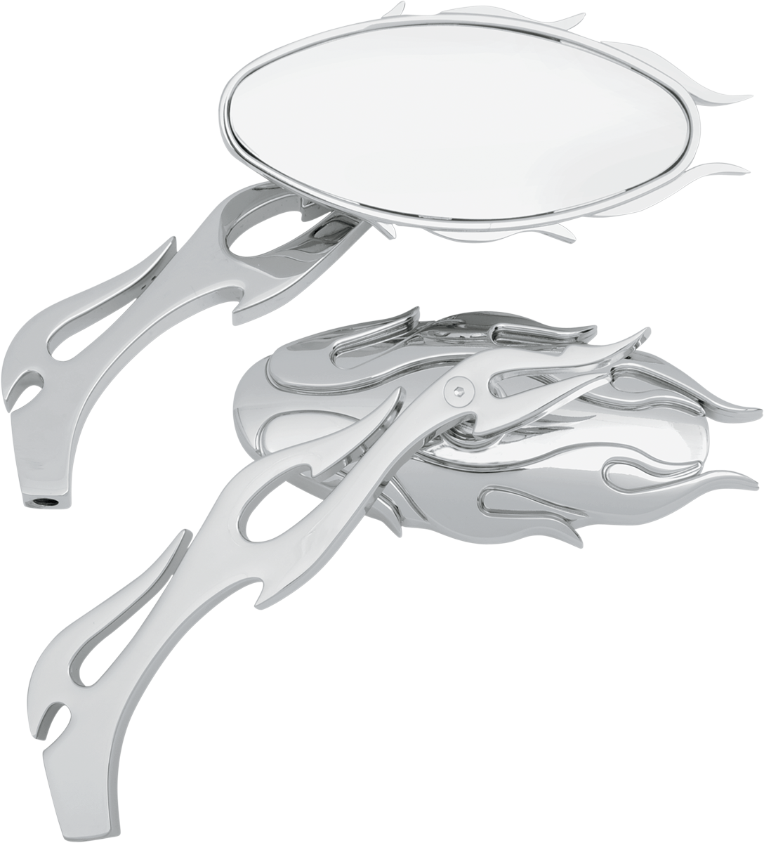 Flame Oval Mirror - Chrome