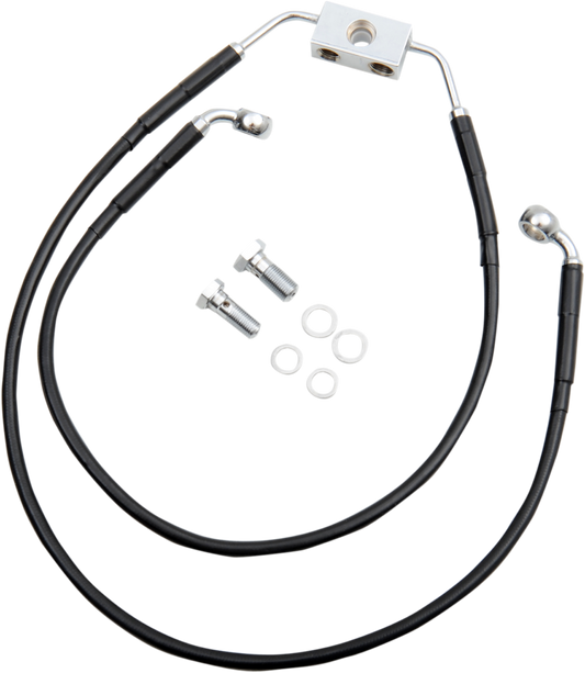 Brake Line - Front - Black - +6"- FXDWG '12-'17