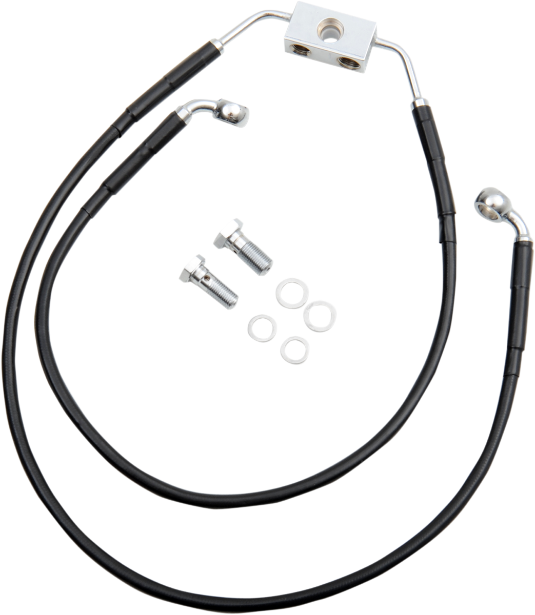 Brake Line - Front - Black - +10" - FXDWG '12-'17