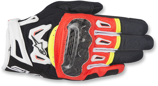SMX-2 Air Carbon V2 Gloves - Black/Red/White/Yellow - Small