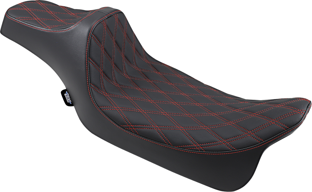 Predator III Seat - Extended - Double Diamond - Red Stitched