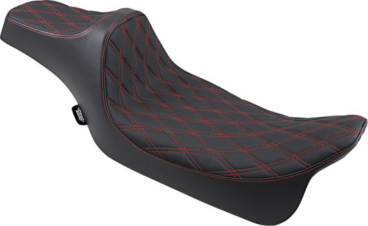 Predator III Seat - Extended - Double Diamond - Red Stitched