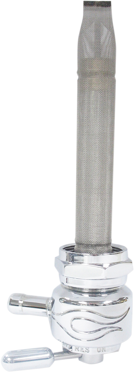 Fuel Valve - Flamed Chrome - 22mm - Round