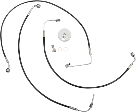 Brake Line - 12" - 14" Ape Hanger Handlebars - Black