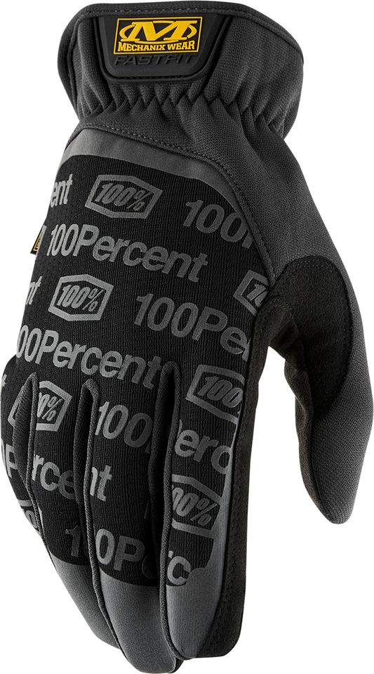 100% Fastfit® Gloves - Black - Large