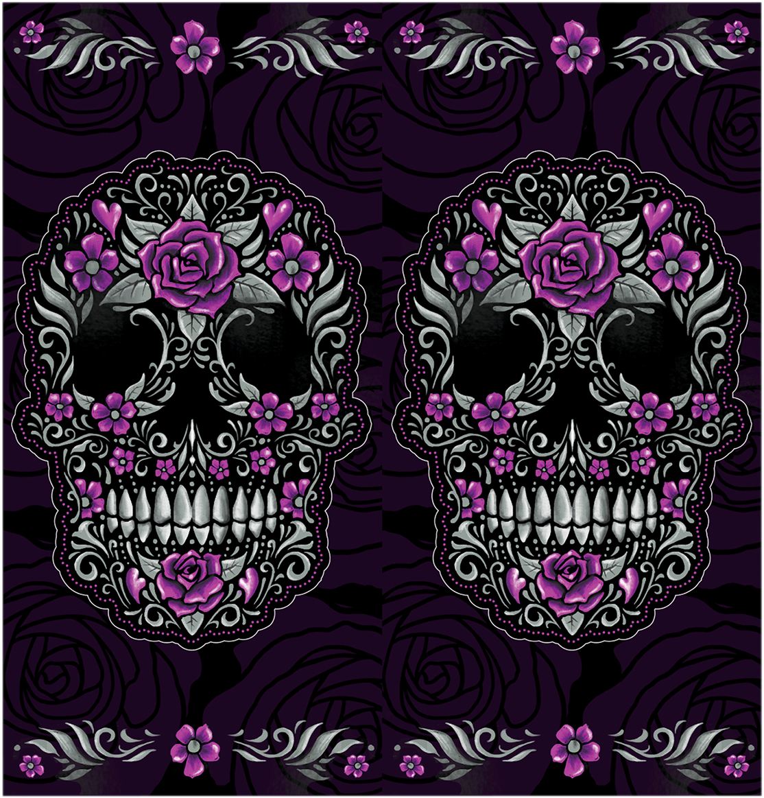 Neck Scarf - Floral Skull