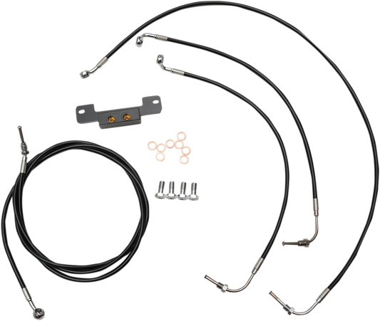 Handlebar Cable/Brake Line Kit - 18" - 20" Ape Hanger Handlebars - Black Vinyl