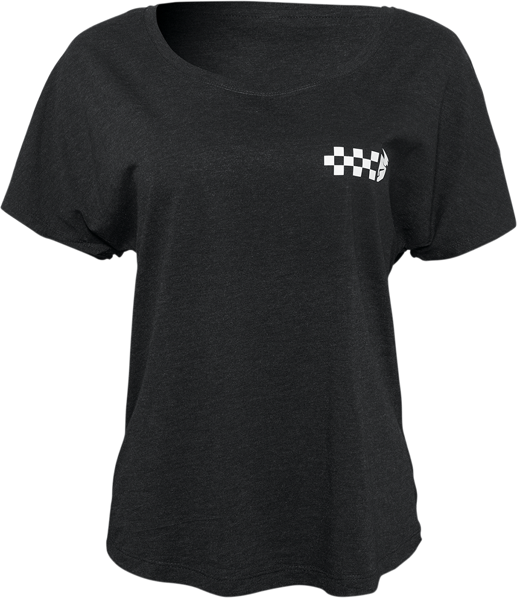 Women's Checkers T-Shirt - Black - Small