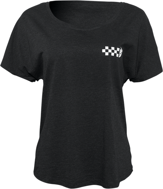 Women's Checkers T-Shirt - Black - Small