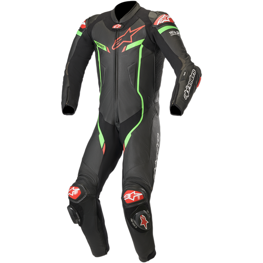 Traje de piel Alpinestars GP Pro V2 negro/verde fluo