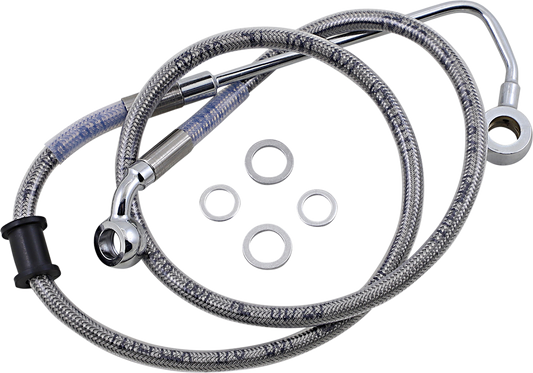 Brake Line - +4" - Stainless Steel - '15-'17 Softail